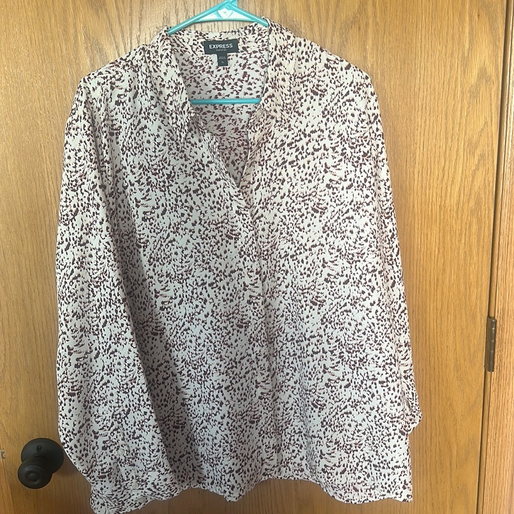 Express Hidden Button Down Blouse - image 1